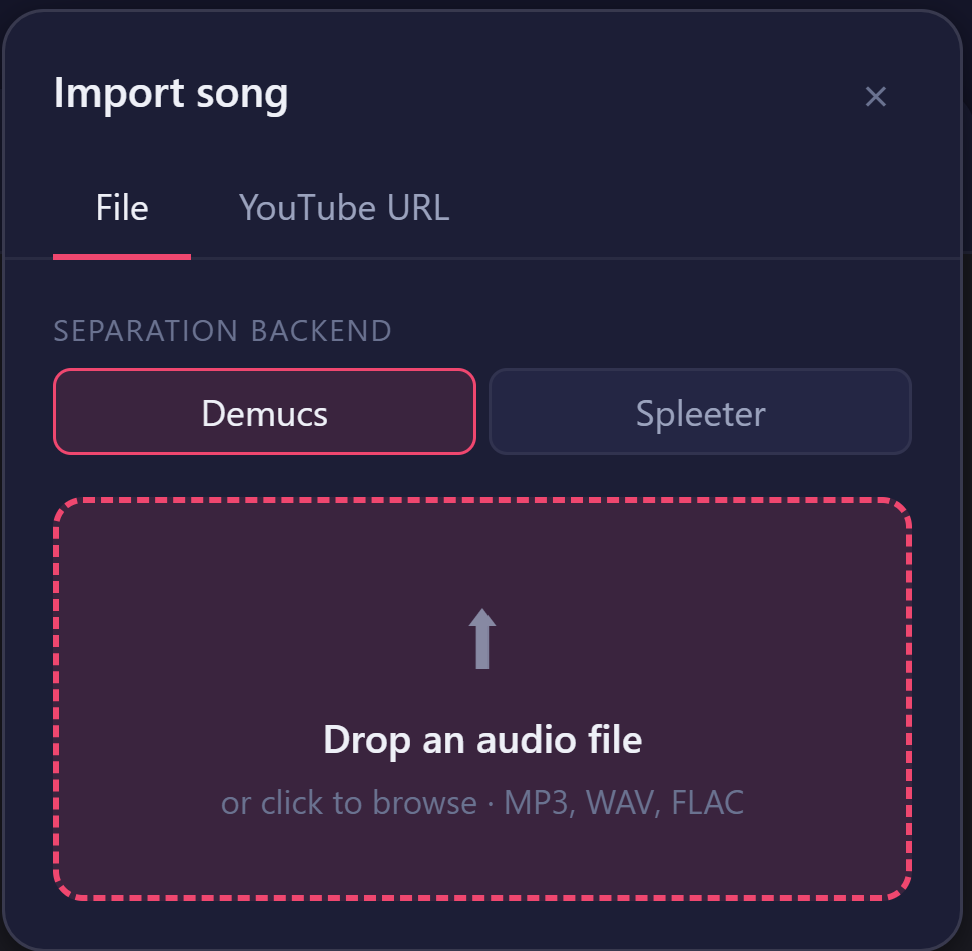Import dialog