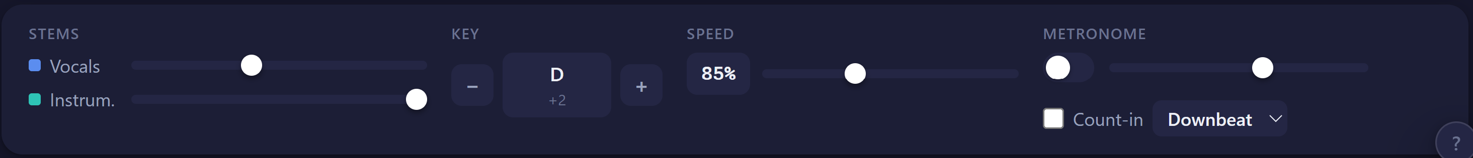 Pitch and speed controls